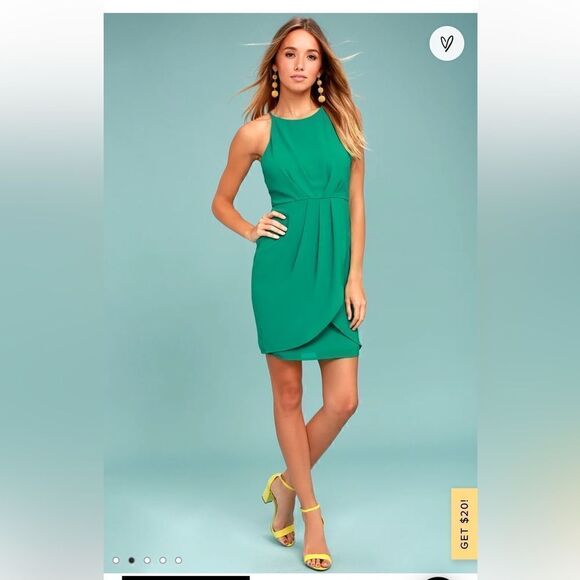 Lulu’s Best Wishes Teal Green Dress size medium - Picture 2 of 9